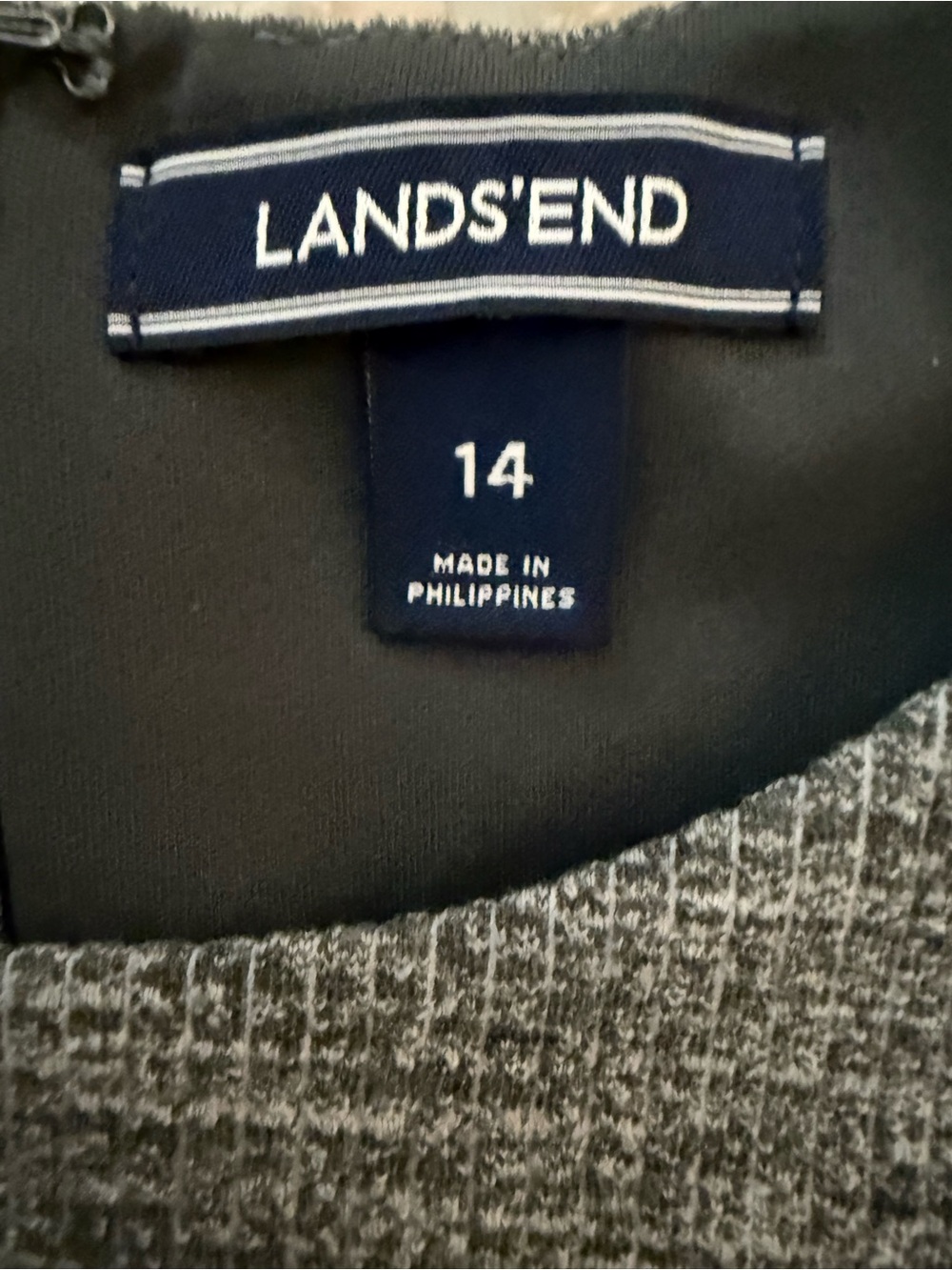 Lands’ End Gray Size 14 Sheath Dress Office Core Career Minimalist Stretch - Picture 4 of 7